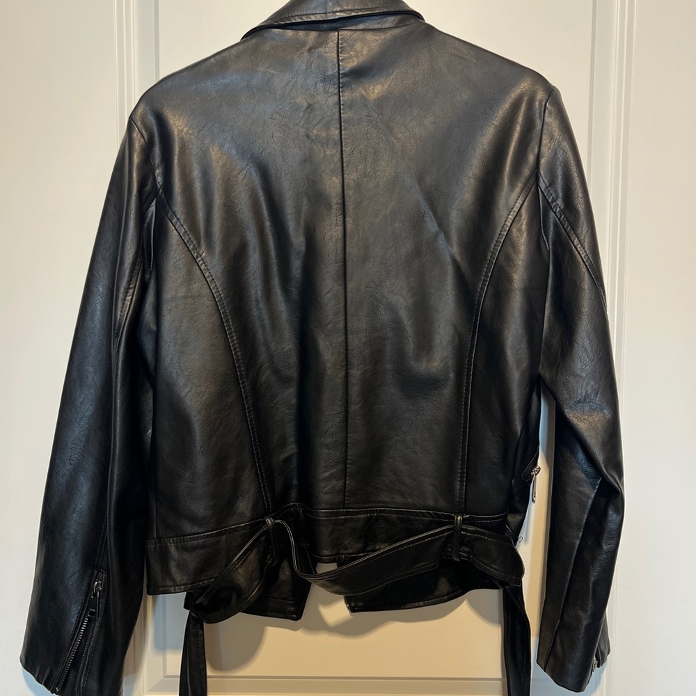 Black Vegan Leather Jacket - image 3